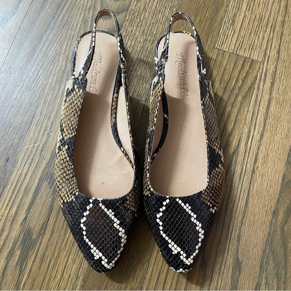 Madewell The Margot Slingback Flat in Snake Embossed Leather Women’s 7.5 - Picture 2 of 10